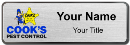 Custom name badges for Cooks Pest Control
