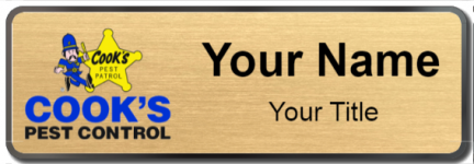 Custom name badges for Cooks Pest Control