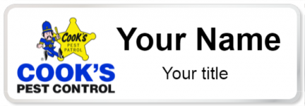 Custom name badges for Cooks Pest Control