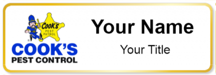 Custom name badges for Cooks Pest Control