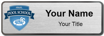 Custom name badges for Leslies Pool School
