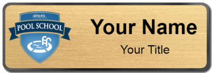 Custom name badges for Leslies Pool School