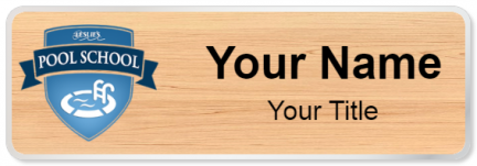 Custom name badges for Leslies Pool School