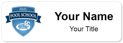 Custom name badges for Leslies Pool School