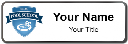 Custom name badges for Leslies Pool School