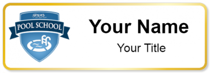 Custom name badges for Leslies Pool School