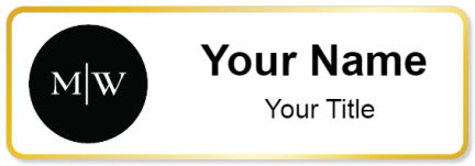 Custom name badges for Mens Warehouse