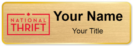 Custom name badges for National Thrift