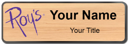 Custom name badges for Roys Pacific Rim