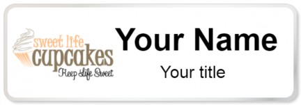 Custom name badges for Sweet Life Cupcakes