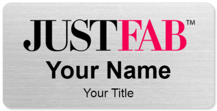 Custom name badges for JUSTFAB