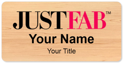 Custom name badges for JUSTFAB