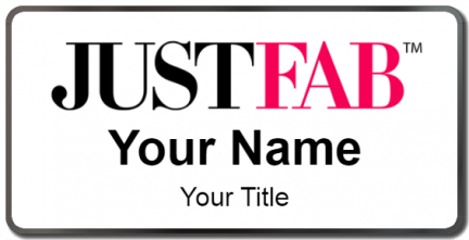 Custom name badges for JUSTFAB