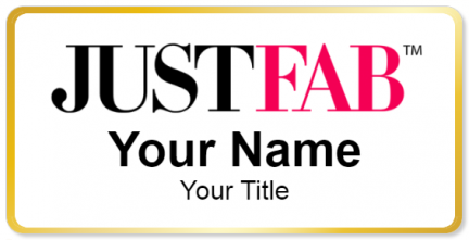 Custom name badges for JUSTFAB