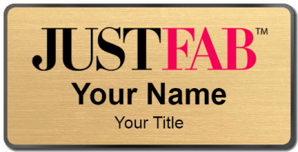 Custom name badges for JUSTFAB