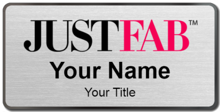 Custom name badges for JUSTFAB