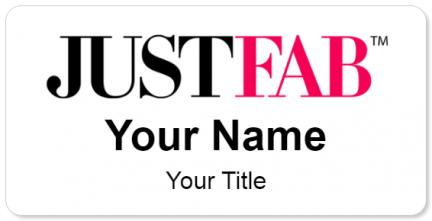 Custom name badges for JUSTFAB