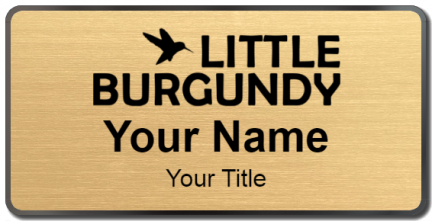 Custom name badges for Little Burgundy Shoes