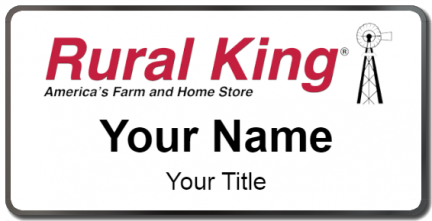 Custom name badges for Rural King