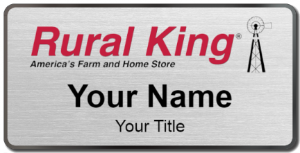Custom name badges for Rural King