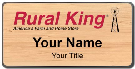 Custom name badges for Rural King
