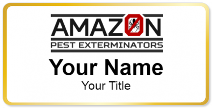 Custom name badges for Amazon Pest Exterminators