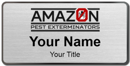Custom name badges for Amazon Pest Exterminators