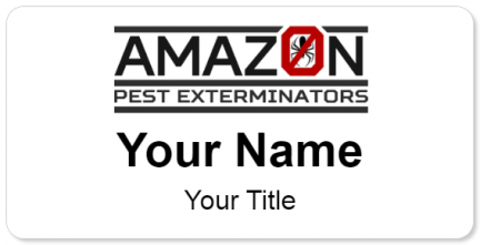 Custom name badges for Amazon Pest Exterminators