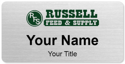 Custom name badges for Russell Feed & Supply