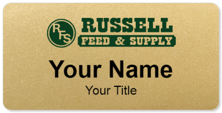 Custom name badges for Russell Feed & Supply