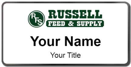 Custom name badges for Russell Feed & Supply
