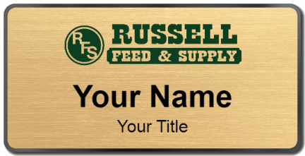 Custom name badges for Russell Feed & Supply