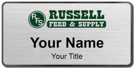 Custom name badges for Russell Feed & Supply