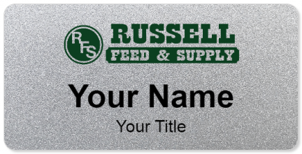 Custom name badges for Russell Feed & Supply