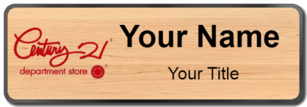 Custom name badges for Century 21 Department Store