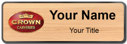 Custom name badges for Crown Carveries