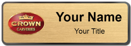 Custom name badges for Crown Carveries