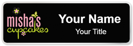 Custom name badges for Mishas Cupcakes