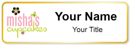 Custom name badges for Mishas Cupcakes