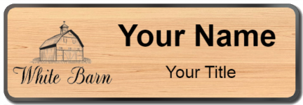Custom name badges for White Barn