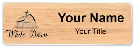 Custom name badges for White Barn