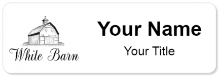 Custom name badges for White Barn