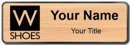 Custom name badges for W Shoes