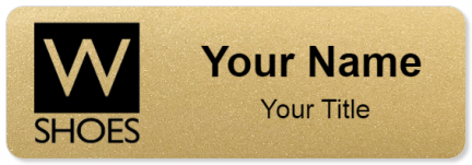 Custom name badges for W Shoes
