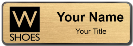 Custom name badges for W Shoes