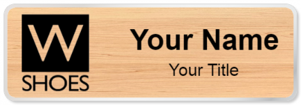 Custom name badges for W Shoes