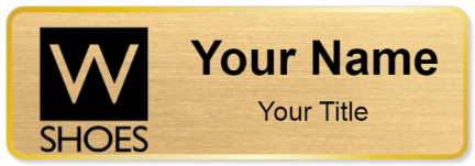 Custom name badges for W Shoes