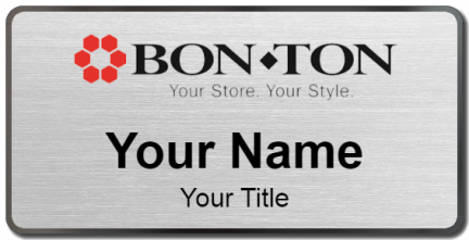 Custom name badges for BON TON