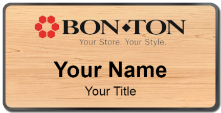 Custom name badges for BON TON