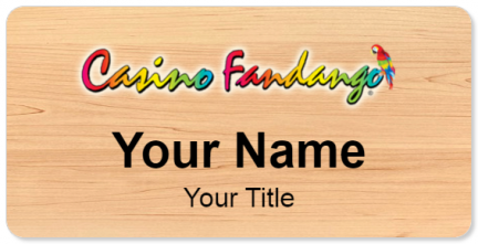 Custom name badges for Casino Fandango